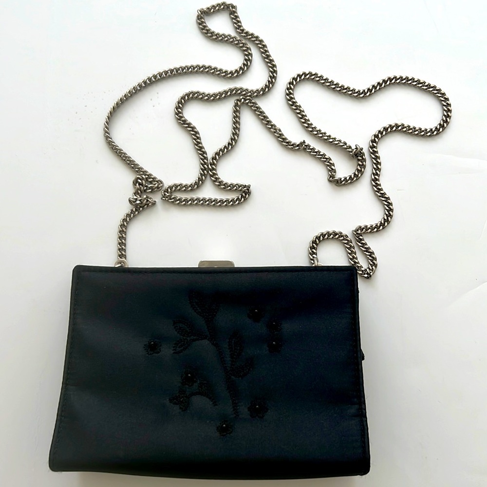 Elegant Black Clutch with Chain Strap‎